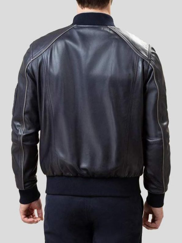 Stylish black bomber jacket for men in France style