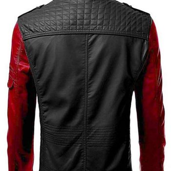 Classic black leather jacket for men in American Style