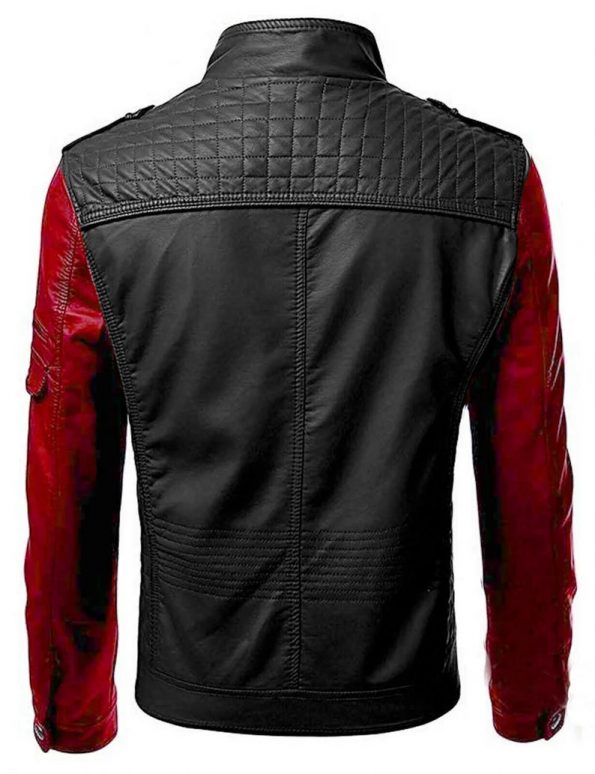 Classic black leather jacket for men in American Style