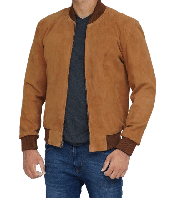 Adamsville_Camel_Leather_jacket__26586_std Men's bomber brown suede leather jacket in USA