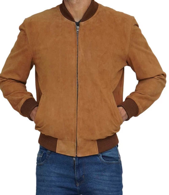 Adamsville_Camel_Brown_Leather_jacket__24657_std Stylish men's suede bomber jacket in United state market
