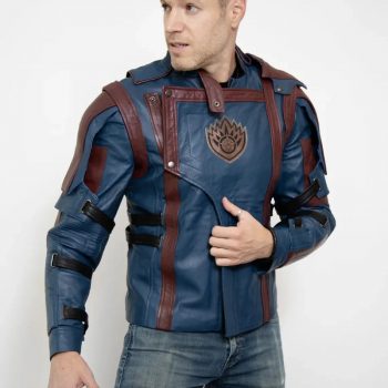 Men’s biker leather jacket in galaxy blue color in USA