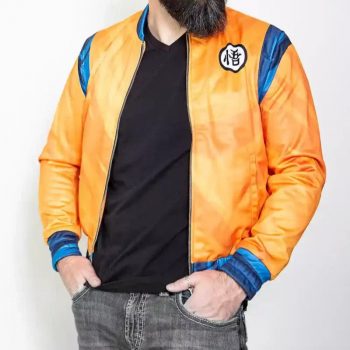 Goku orange bomber jacket for men inspired by Dragon Ball in USA