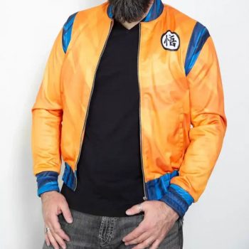 Men’s anime bomber jacket featuring Goku’s iconic design in USA