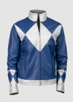 Shop Mens Power Rangers Classic Leather Jacket Blue