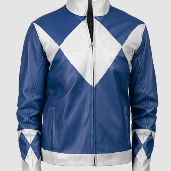 Shop Mens Power Rangers Classic Leather Jacket Blue