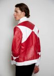 Shop Mens Power Rangers Classic Leather Jacket Red