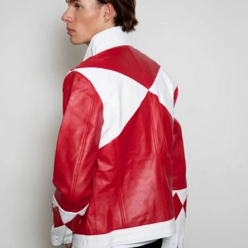 Shop Mens Power Rangers Classic Leather Jacket Red
