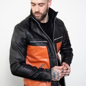 Men's orange leather jacket inspired by Naruto Shippuden in USA