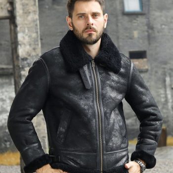 Winter Style Black leather jacket for men