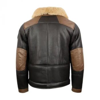 Classic J-20 Pilot Jacket in Chocolate Sheepskin with Fur Collar in France style