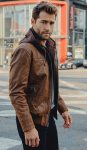 Men's Leather Jacket With Removable Hood Genuine in USA