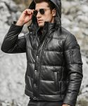 St.-Louis-Mens-Leather-Puffer-Jacket-Removable-Hooded-4