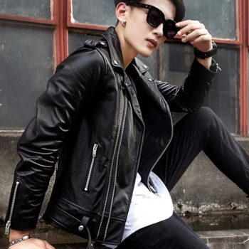 Men’s Multi Zipper Biker Genuine in USA