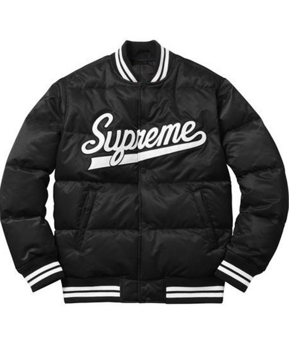 Men’s Puffy Bomber Satin Jacket side view in United state market
