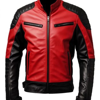 Black and red Leather Jacket