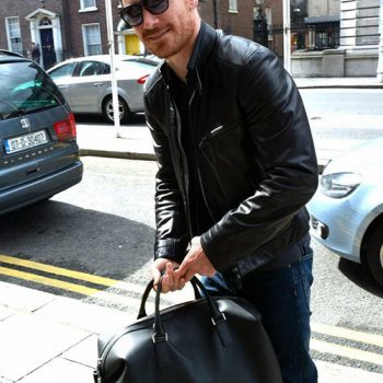 Michael Fassbender inspired black leather jacket for men