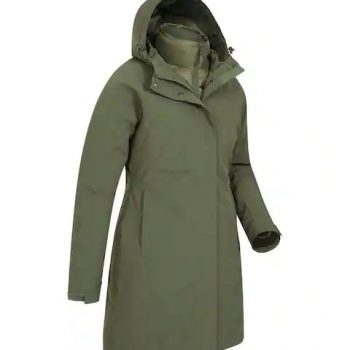 Women's long waterproof jacket with removable inner layer in USA