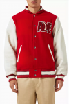 Shop MULTI MOTIF VARSITY JACKET - RED