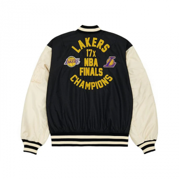 front view NBA LOS ANGELES LAKERS BOMBER JACKET