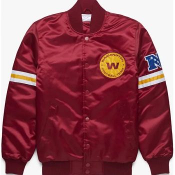 Shop NFL Satin Washington Commanders Burgundy Jacket