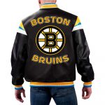 NHL Boston Bruins Black Leather Jacket  in USA