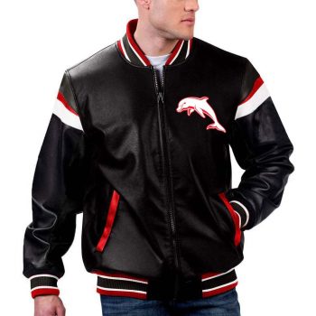 Dolphins NRL Team Leather Jacket  in American style