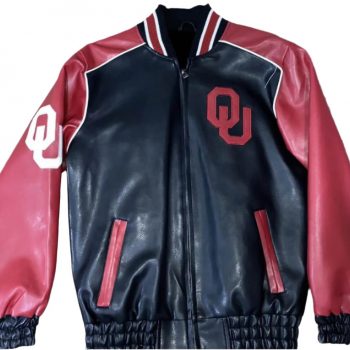 NCAA Oklahoma Sooners leather varsity jacket showcasing premium design and iconic football team colors