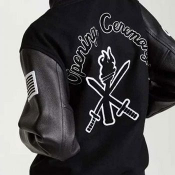 Women's Opening Ceremony black letterman jacket in France style
