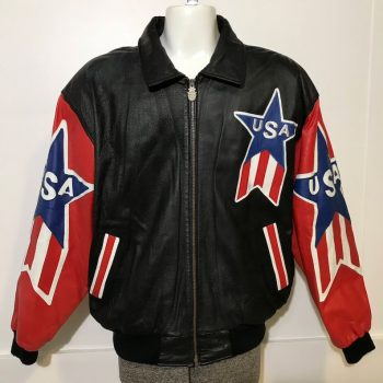 Shop Patriot's Pride Vintage Leather USA Flag Jacket