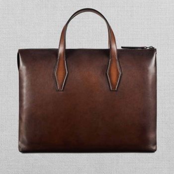 Premium leather briefcase for work or travel in USA market