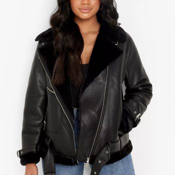 TJS petite aviator jacket with faux fur lining in United state market