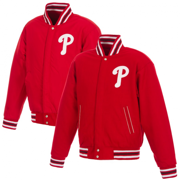 Philadelphia Phillies Logo Reversible Wool Full-Snap Jacket
