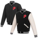 mlb philadelphia phillies reversible full-snap fleece jacket in USA