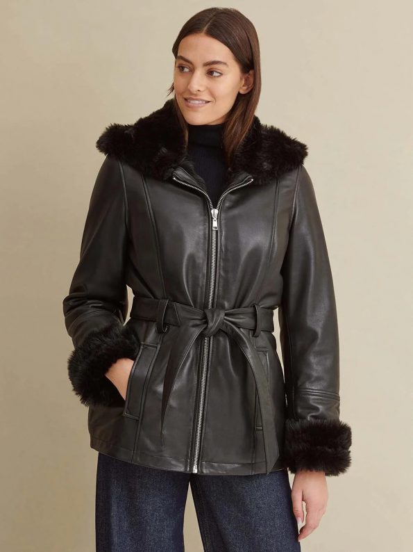 Fleece-Lined Hooded Jacket for Women