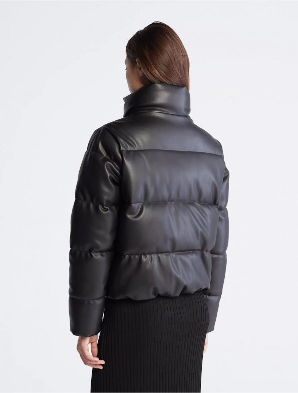 Classic men's black puffer jacket in France style