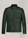 Soft Deep Olive Tom Cruise Fallout Leather Jacket Front View in USA market