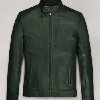 Soft Deep Olive Tom Cruise Fallout Leather Jacket Front View in USA market