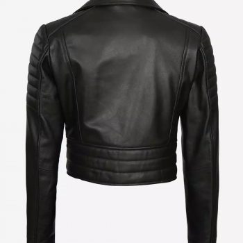 Chic Asymmetrical Black Moto Jacket for Women, Cropped Style - TJS in France style