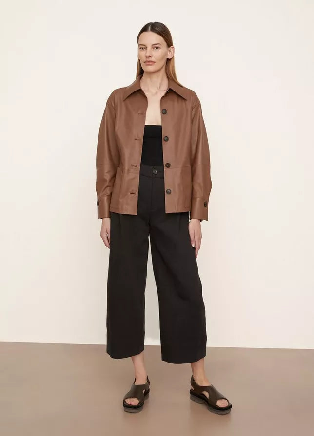 Leather-Long-Sleeve-Overshirt-210HAZ_3 brown leather jacket for women