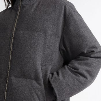 Elegant Women's Gray Wool Jacket in France style