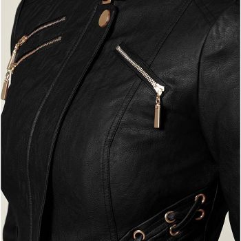 Black leather jacket for women in USA
