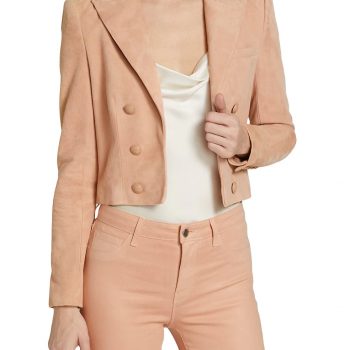 Real Suede Cropped Blazer For Women