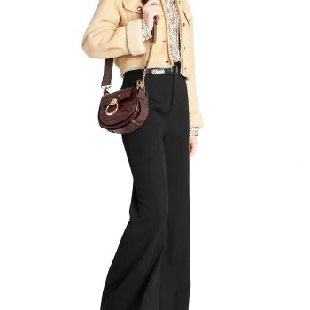 Real Suede Cropped Shearling Jacket For Women in USA