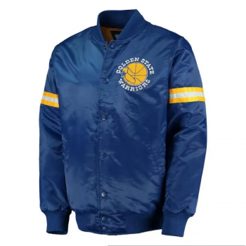 Shop Royal Golden State Warriors Satin Jacket