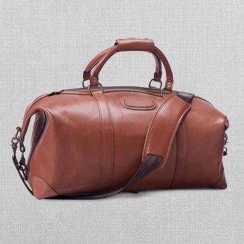 Stylish and durable saddle leather duffle bag in American market