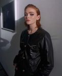 Shop Sadie Sink Black Classical Leather Jacket