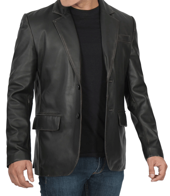 Mens_Black_Leather_Blazer__32481_std Sophisticated men's leather jacket in United state market
