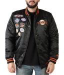 San Francisco Giants champions patches jacket black satin