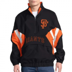San Francisco Giants black half-zip pullover with vintage patch in USA